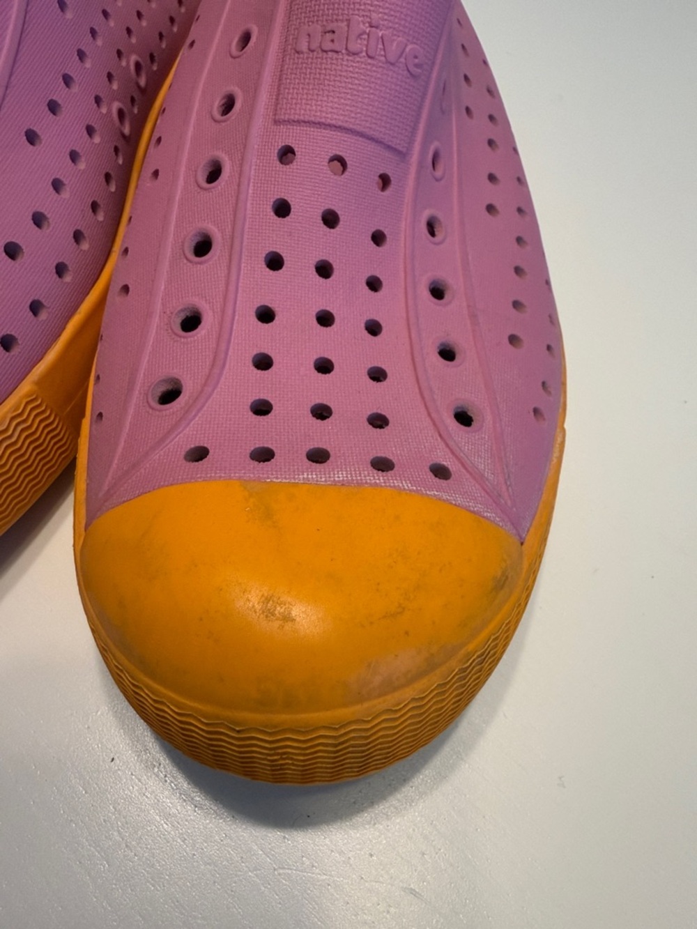 Native Jefferson Kids Pink and Orange Slip-On Water Shoes - Picture 6 of 6